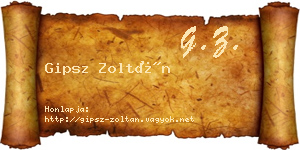 Gipsz Zoltán névjegykártya